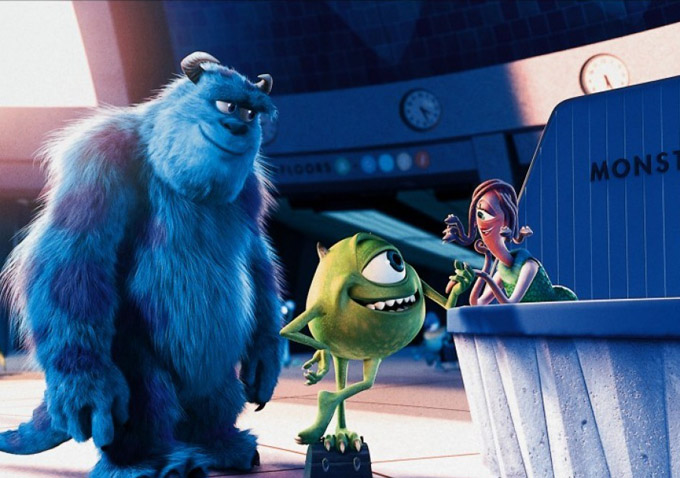 In Monsters Inc. (2001), during the door chase scene, Sully and