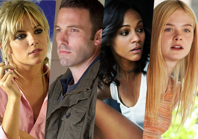Sienna Miller, Zoe Saldana and Elle Fanning, Affleck