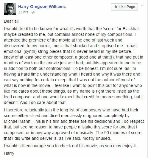 Blackhat, composer