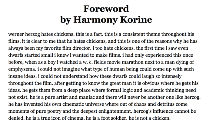 Werner Herzog&mdash;A Guide for the Perplexed Foreword By Harmony Korine