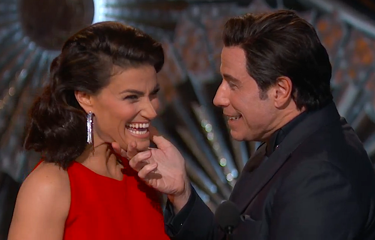 Travolta Menzel Oscars 2015