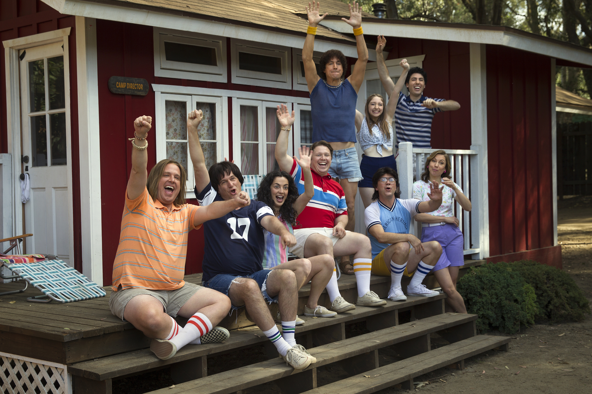 Zak Orth, Michael Showalter, Ken Marino, Joe Lo Truglio and Nina Hellman in the Netflix original series "Wet Hot American Summer: First Day Of Camp."
