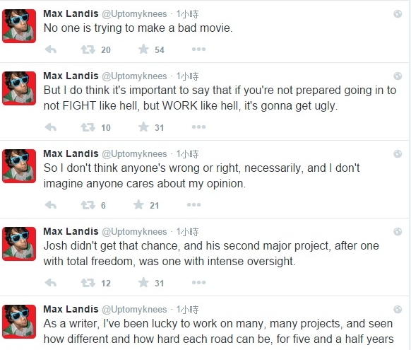 Max Landis Tweets Chronicle Fantastic Four