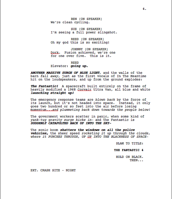 Max Landis Fantastic Four Script