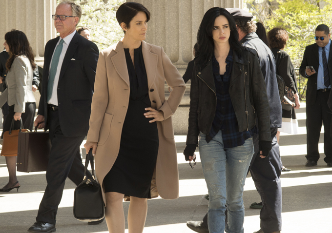 Carrie-Anne Moss and Krysten Ritter in "Marvel's Jessica Jones."