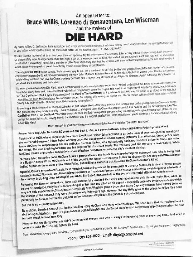 Die Hard 6 Pitch