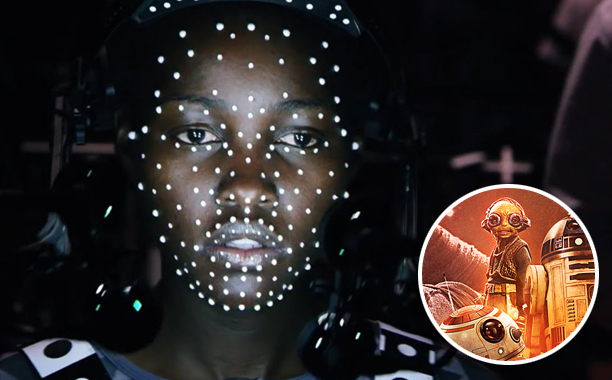 Lupita Nyong'o covered in C.G.I. tracking dots for role as Maz Kanata in 'Star Wars: The Force Awakens'