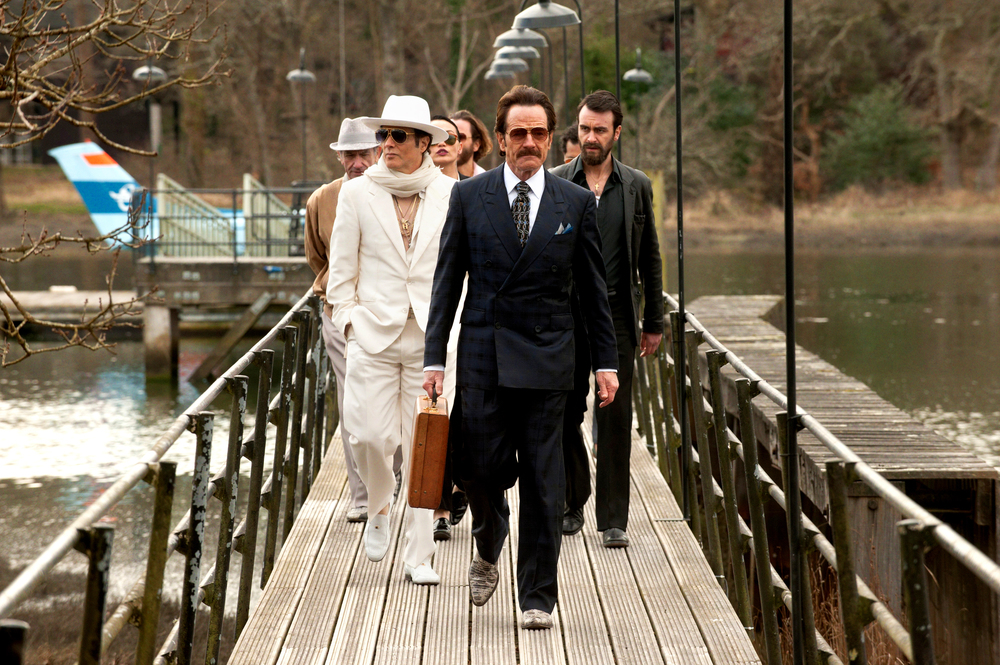 TI_D018_LD_00092_R (l to r) Simón Andreu stars as Gonzalo Mora Sr., Yul Vasquez as Javier Ospina Beraya, Bryan Cranston stars as undercover U.S. Customs agent Robert Mazur and Joseph Gilgun as Dominic in THE INFILTRATOR, a Broad Green Pictures release. Credit: Liam Daniel / Broad Green Pictures