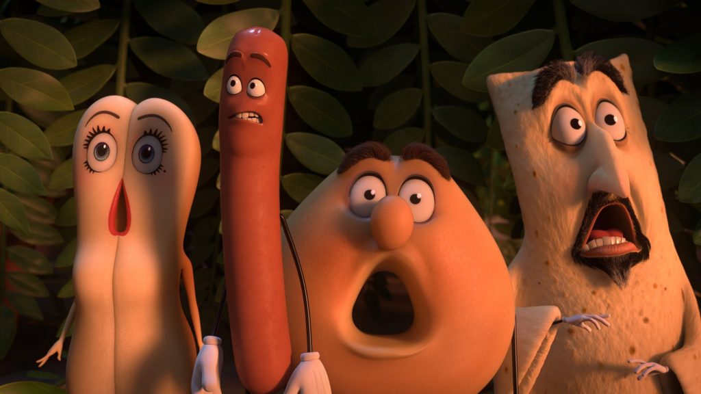 Edward Norton, David Krumholtz, Seth Rogen, and Kristen Wiig in Sausage Party (2016)