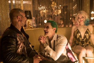 Jared Leto, Common, Margot Robbie, and Harley Quinn in Suicide Squad (2016) Joker