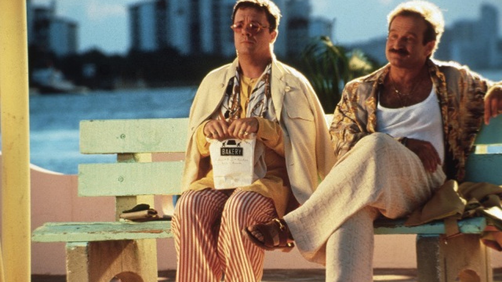 Birdcage, The (1996) | Pers: Nathan Lane, Robin Williams | Dir: Mike Nichols | Ref: BIR022AB | Photo Credit: [ United Artists / The Kobal Collection / Sebastian, Lorey ] | Editorial use only related to cinema, television and personalities. Not for cover use, advertising or fictional works without specific prior agreement