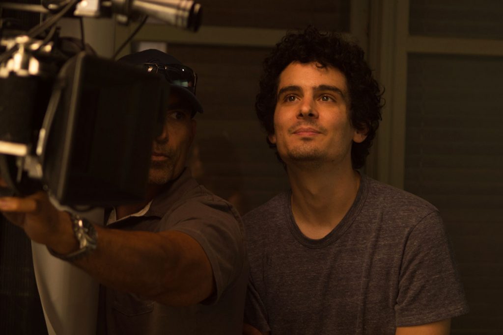 Damien Chazelle on the set of 'La La Land'