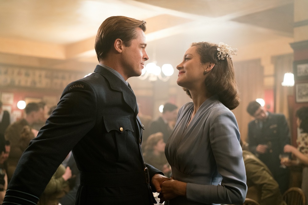 Brad Pitt plays Max Vatan and Marion Cotillard plays Marianne Beausejour in Allied from Paramount Pictures.