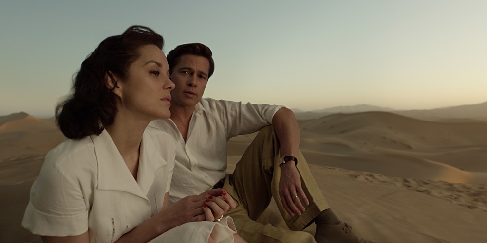 Brad Pitt plays Max Vatan and Marion Cotillard plays Marianne Beausejour in Allied from Paramount Pictures.
