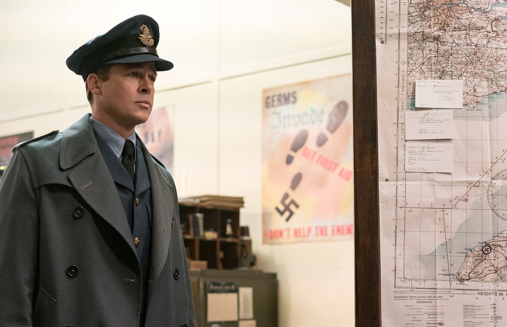 Brad Pitt plays Max Vatan in Allied from Paramount Pictures.