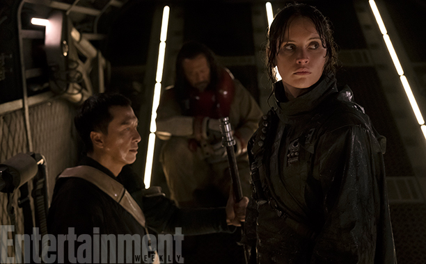 Rogue One: A Star Wars Story (2016) Donnie Yen (L) and Felicity Jones (R) Credit: Giles Keyte/© Lucasfilm LFL 2016