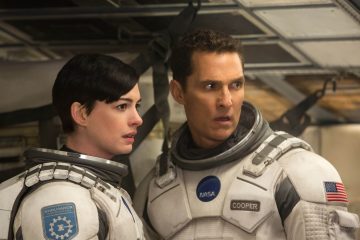 Anne Hathaway and Matthew McConaughey in Interstellar directed by Christopher Nolan, 2014