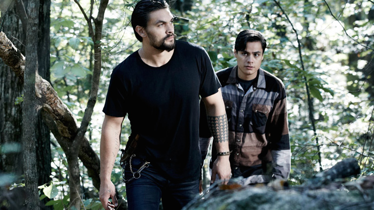 L to R, Jason Momoa and Kiowa Gordon - in the Sundance Channel original series "The Red Road" - Photo Credit: James Minchin