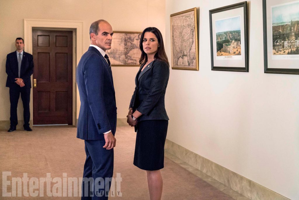 House Of Cards Season 5 Pictured from left: Michael Kelly as Doug Stamper, Neve Campbell as LeAnn Harvey