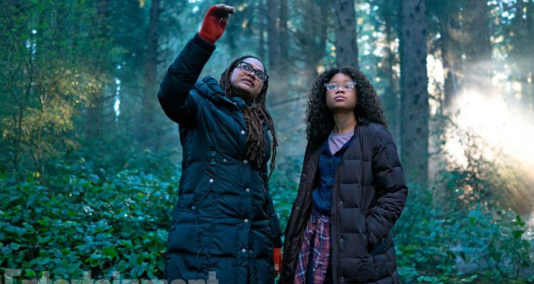 A Wrinkle in Time Director Ava DuVernay and Storm Reid on set