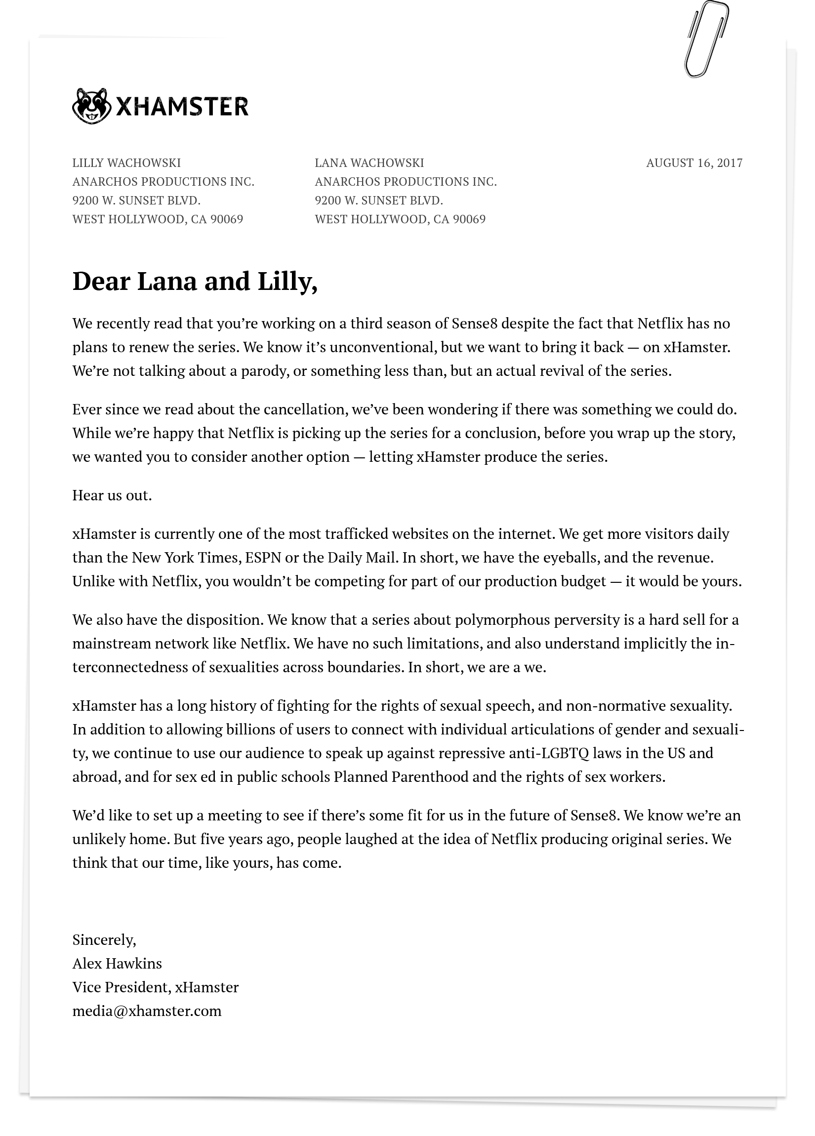 xHamster Sense8 Letter