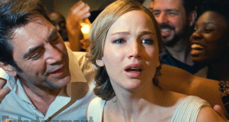 mother! Left to right: Javier Bardem as Eli and Jennifer Lawrence as Grace