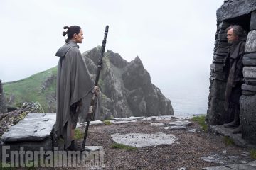 Star Wars: The Last Jedi L to R: Rey (Daisy Ridley) and Luke Skywalker (Mark Hamill) Credit: Jonathan Olley/ILM/© 2017 Lucasfilm Ltd.