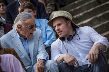 Stan Lee, left, and director Marc Webb on the set of Columbia Pictures' "The Amazing Spider-Man 2," starring Andrew Garfield and Emma Stone.