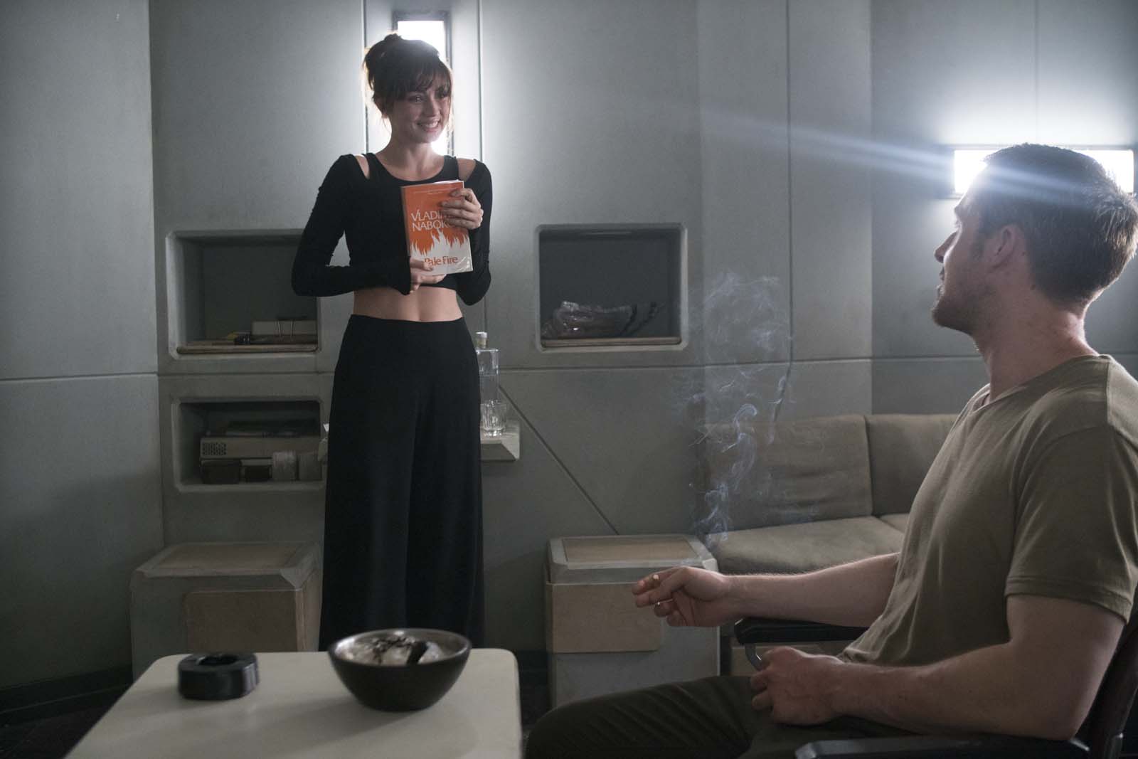Ana de Armas and Ryan Gosling in Blade Runner 2049 in association with Columbia Pictures, domestic distribution by Warner Bros. Pictures and international distribution by Sony Pictures Releasing International.