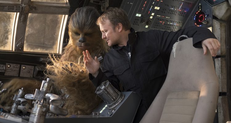 Star Wars: The Last Jedi..L to R: Chewbacca (Joonas Suotamo) and Director Rian Johnson..Photo: David James..©2017 Lucasfilm Ltd. All Rights Reserved.