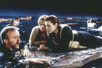 Leonardo-DiCaprio-Kate-Winslet-and-James-Cameron-on-the-set-of-Titanic