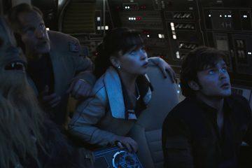 Woody Harrelson, Alden Ehrenreich, Emilia Clarke, and Joonas Suotamo in Solo- A Star Wars Story (2018)