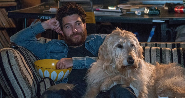 Adam Pally stars as “Dax” with Charlie the dog in Ken Marino’s DOG DAYS, a LD Entertainment release