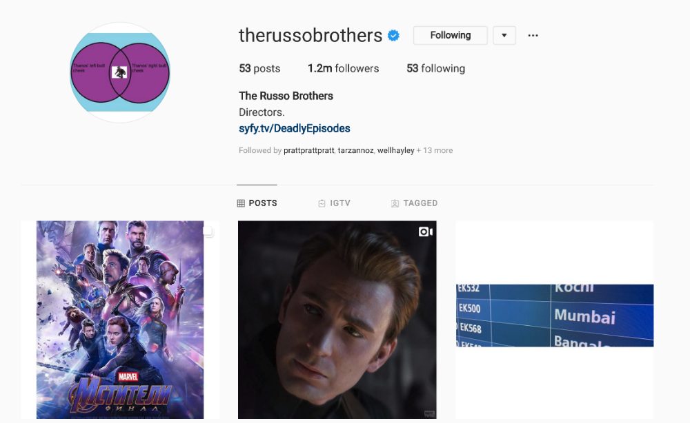 Russo Brothers Instagram
