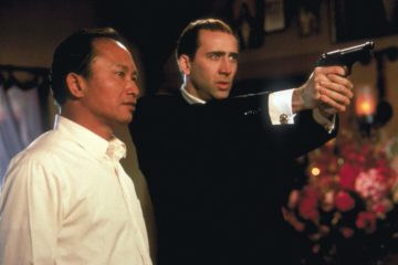 John Woo, FACE/OFF, John Woo directs Nicolas Cage, 1997. (c) Paramount Pictures.