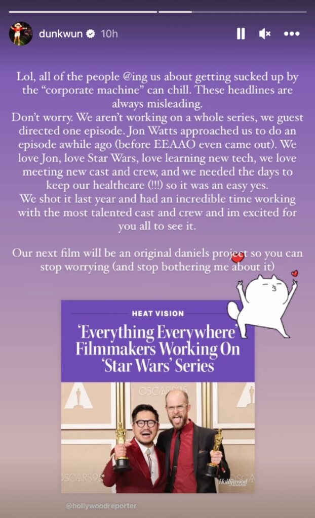 Daniel kwan instagram story