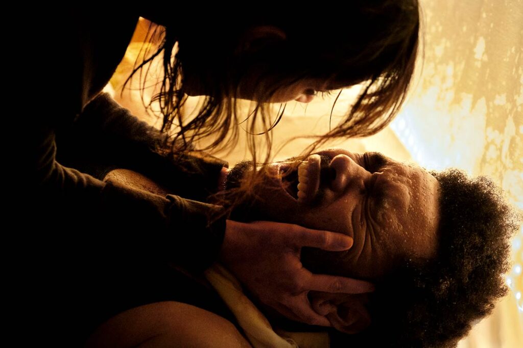 Barry Keoghan as Lee and Abel "The Weeknd" Tesfaye as Abel in Hurry Up Tomorrow. Jenna Ortega as Anima and Abel "The Weeknd" Tesfaye as Abel in Hurry Up Tomorrow.